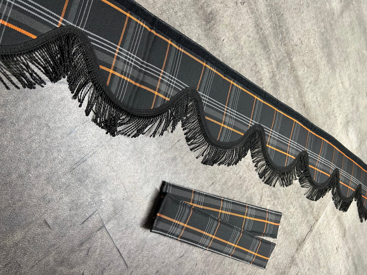 GTI Plaid - Orange - Dutch pelmet and Velcro ties