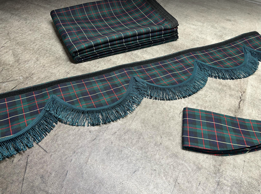 HGV Truck Curtains - Barrington - 7 scallop Pelmet with choice of trim